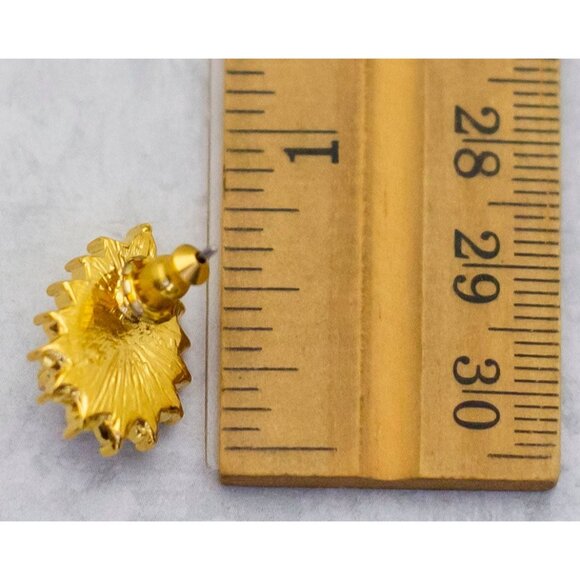 Vintage Faux Pearl Teardrop Earrings, Diamond Gem Stud Earrings - C8 - Picture 2 of 2